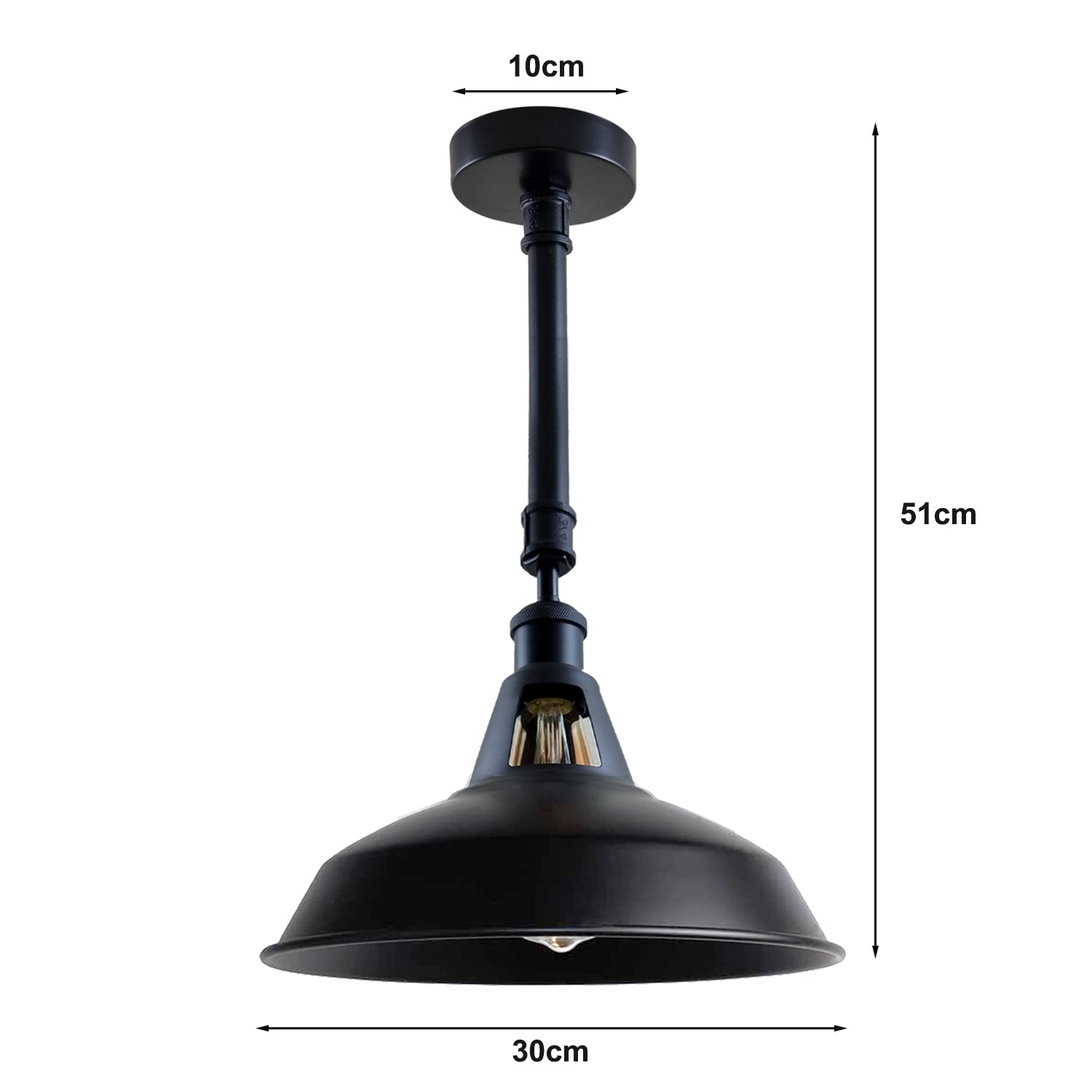 Black Metal Lampshade Industrial Retro Lighting Ceiling Light~1140 - LEDSone UK Ltd