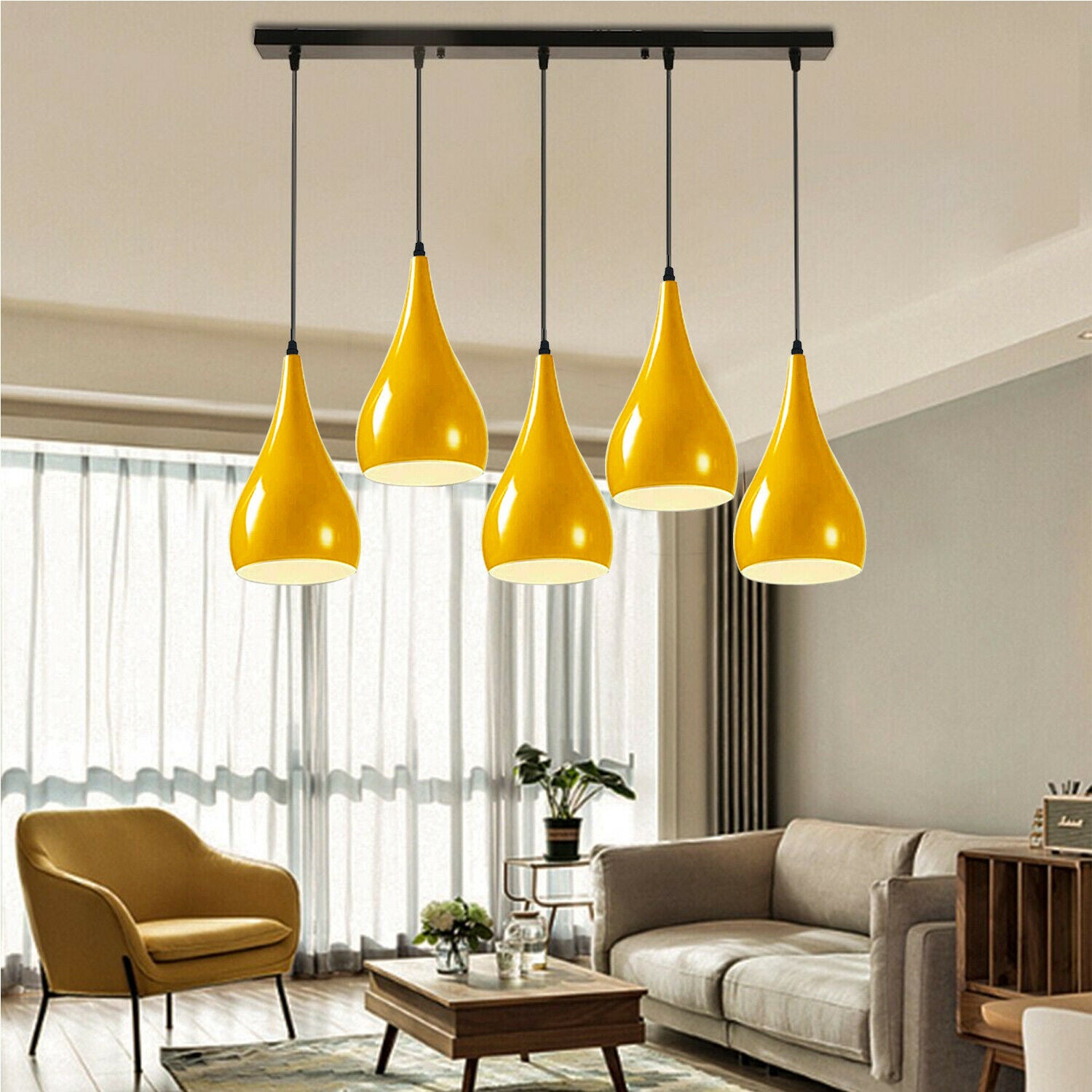 Yellow 5 Outlet Ceiling Light Fixtures