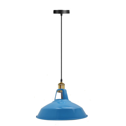 Abat-jour moderne de couleur bleue, Style rétro industriel, pendentif de plafond en métal, abat-jour ~ 2555