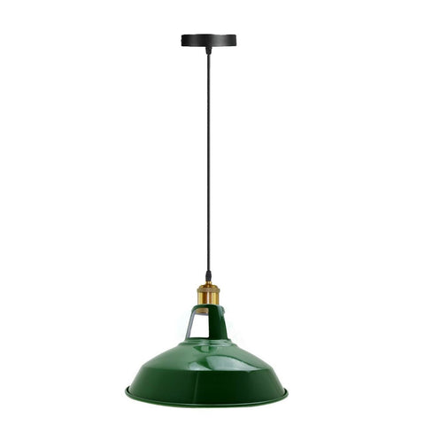 Abat-jour moderne de couleur verte, Style rétro industriel, pendentif de plafond en métal, abat-jour ~ 2556