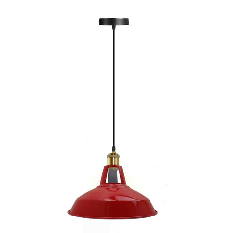 Abat-jour moderne de couleur rouge, Style rétro industriel, pendentif de plafond en métal, abat-jour ~ 2557