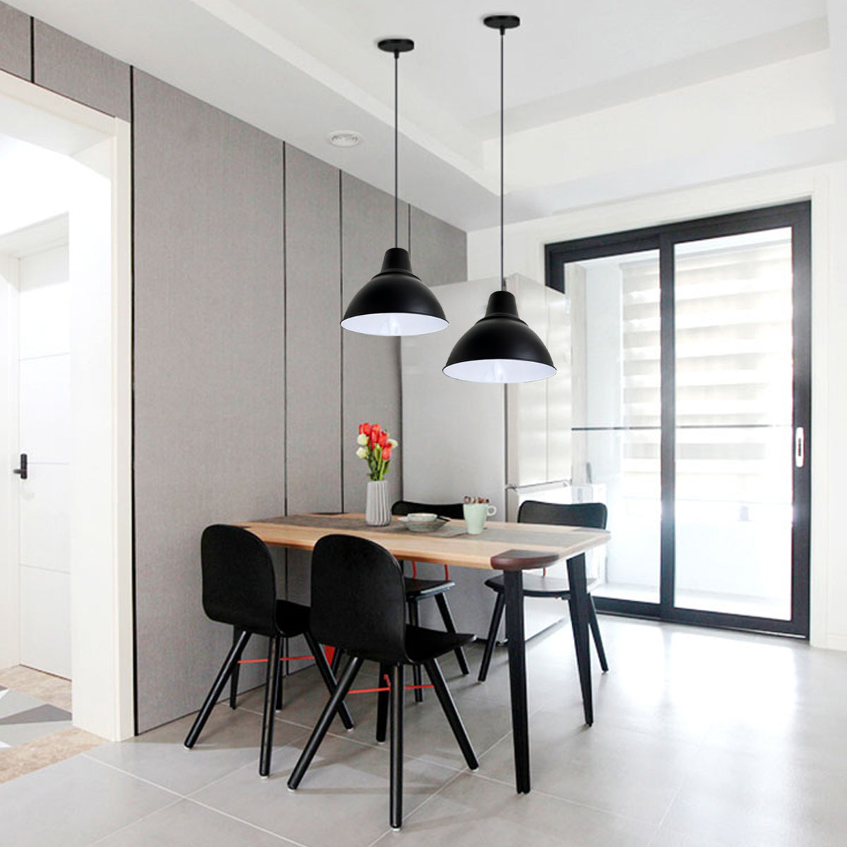 Industrial Black Pendant Lighting for Kitchen & Living Room
