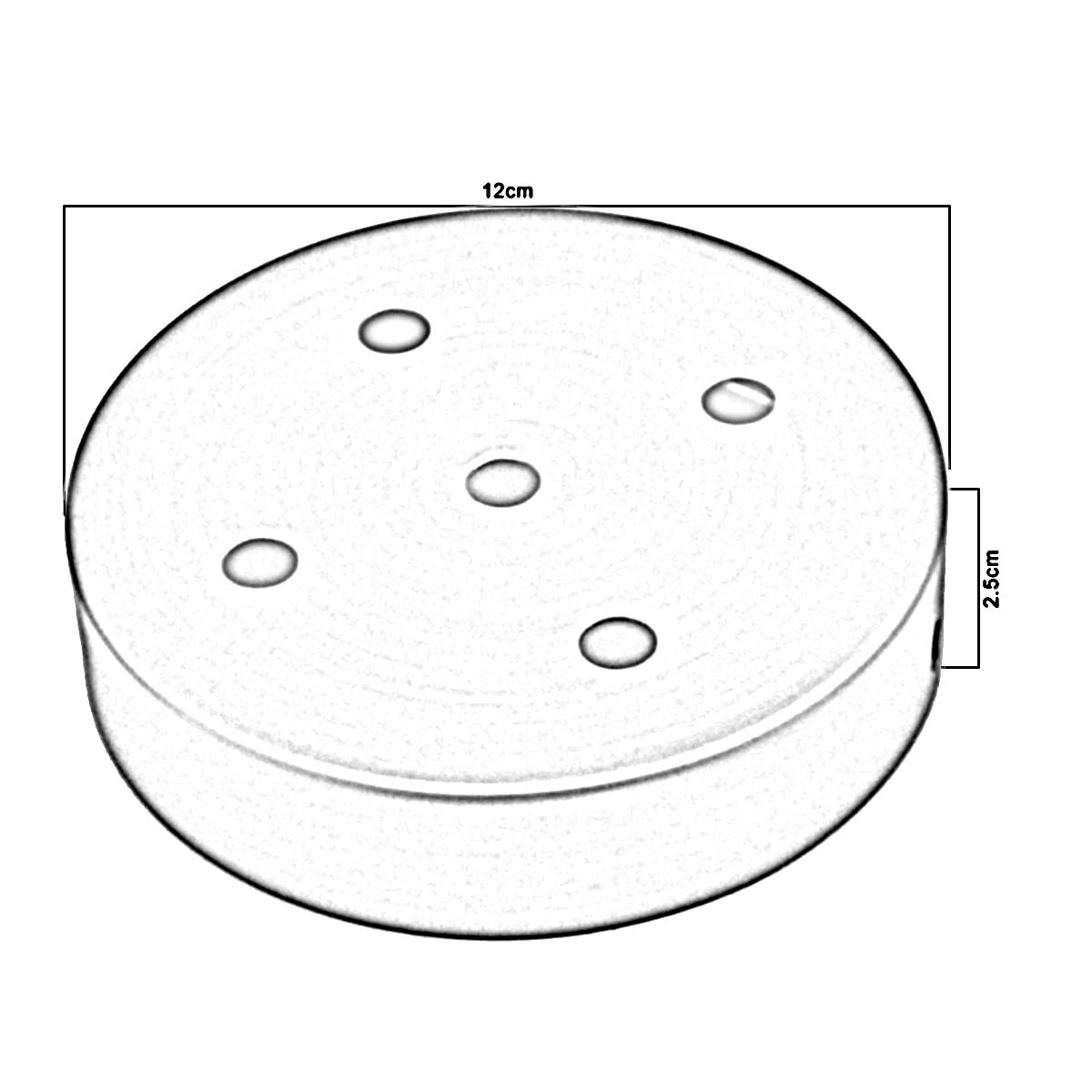 Multi Outlet Chrome Metal Ceiling Rose 120x25mm~1459 - LEDSone UK Ltd