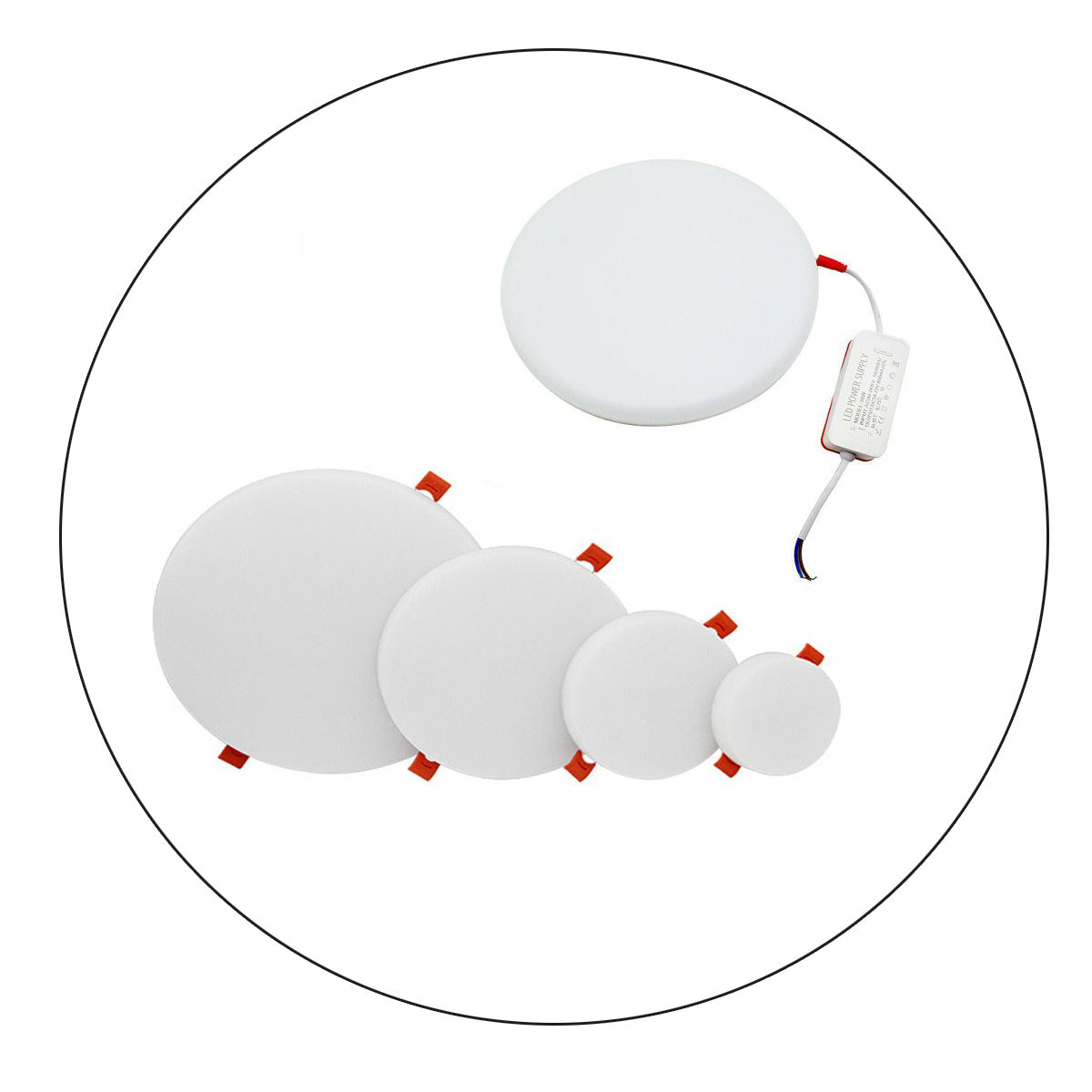 LED Ceiling Light Panel Down Light Round Recessed Kitchen Bathroom Wall Lamps~1437 - LEDSone UK Ltd