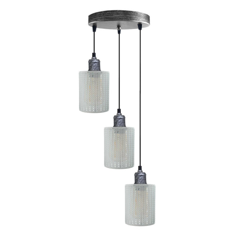 Lampe à suspension en métal industrielle vintage moderne Día Lampe à suspension artisanale suspendue creuse ~ 3430