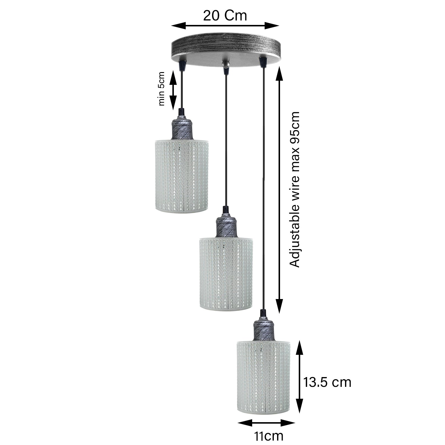 Modern Vintage Industrial Metal Pendant Lamp Día Hollow Hanging Craft Pendant Lamp ~  3430 - LEDSone UK Ltd