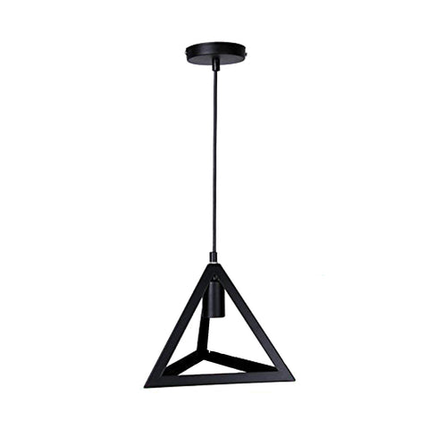 Lampe à cadre métallique triangulaire noir, cage métallique légère ~ 1175