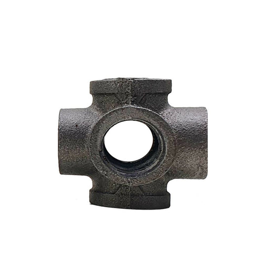 LEDSone industrial vintage 6 Way Pipe Fitting Malleable Iron Black Outlet~1835 - LEDSone UK Ltd