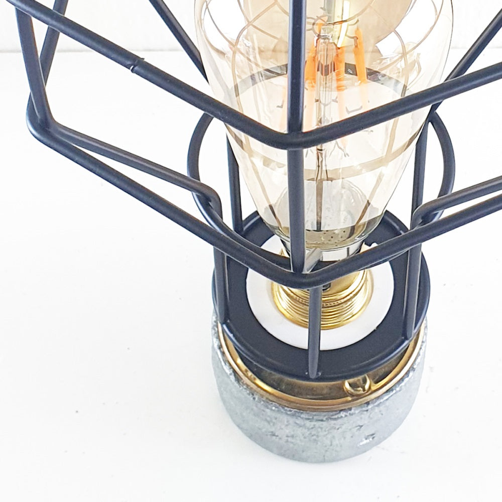 Industrial Lighting Ceiling or Wall Iron Pipe Cage Light