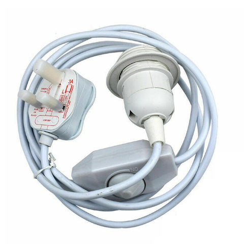 Suspension enfichable blanche de 2 m avec câble d'éclairage pour support d'interrupteur ~ 2116