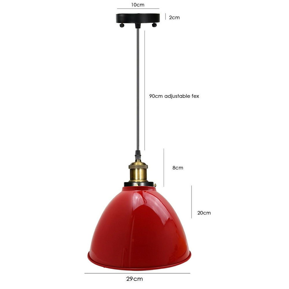 Modern Gloss Red Metal Dome Pendant Ceiling Light Shade~2825 - LEDSone UK Ltd