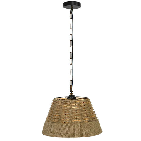 Lampe suspendue au plafond en forme de panier, corde de chanvre, abat-jour E27 ~ 1532