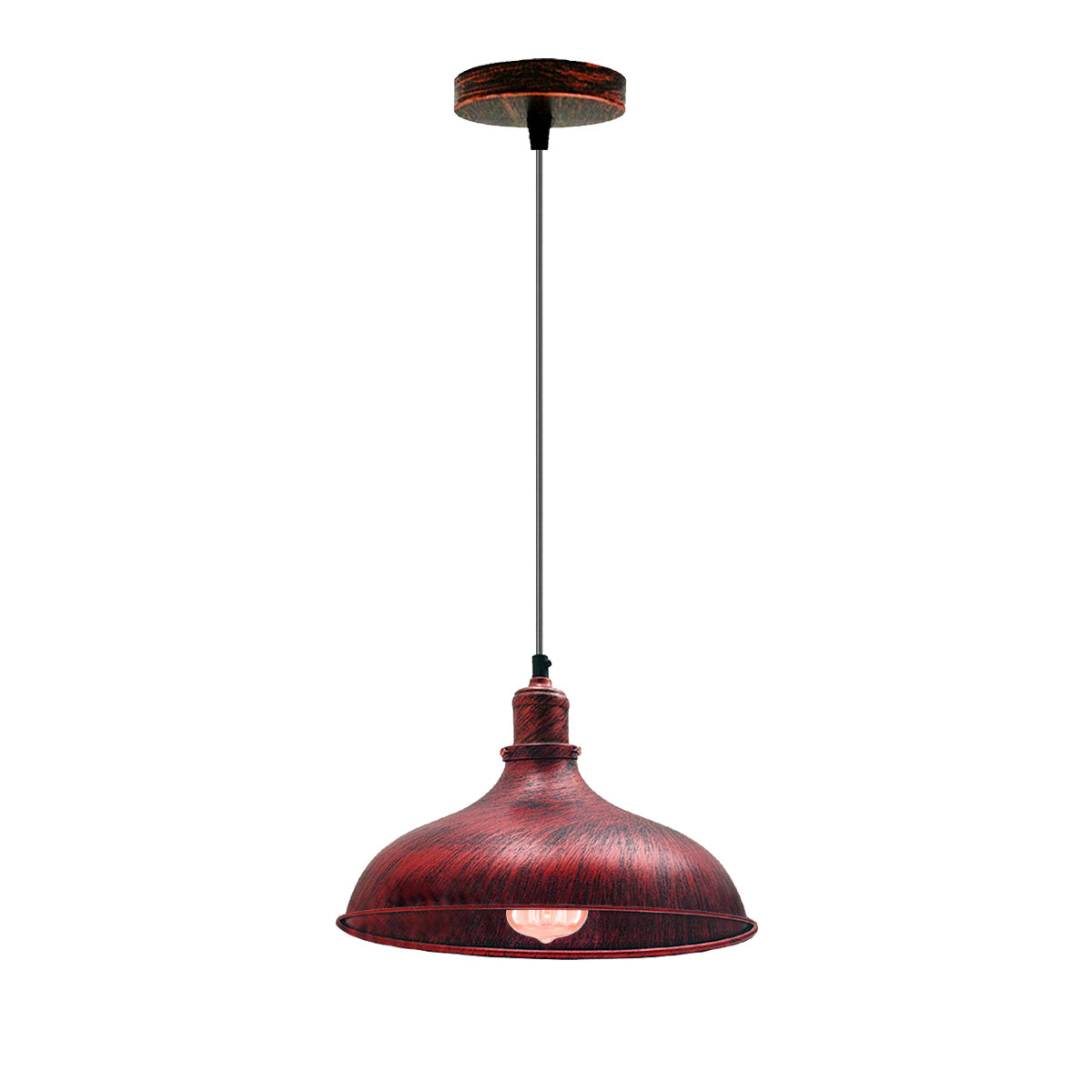 Rustic Red Industrial Retro Ceiling Pendant Light~1480 - LEDSone UK Ltd