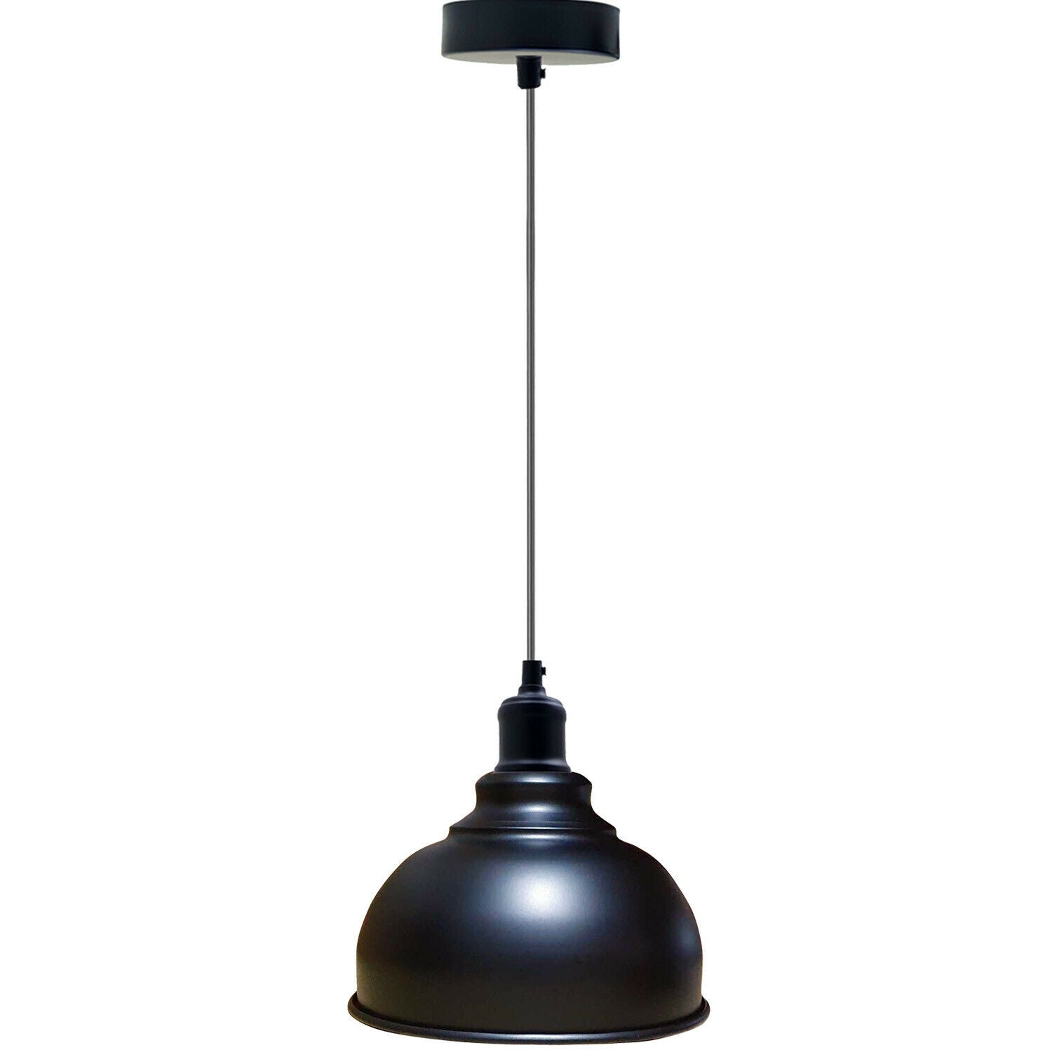 Modern Black Ceiling Light Shade Pendant Metal Dome Lamp Light~1853 - LEDSone UK Ltd