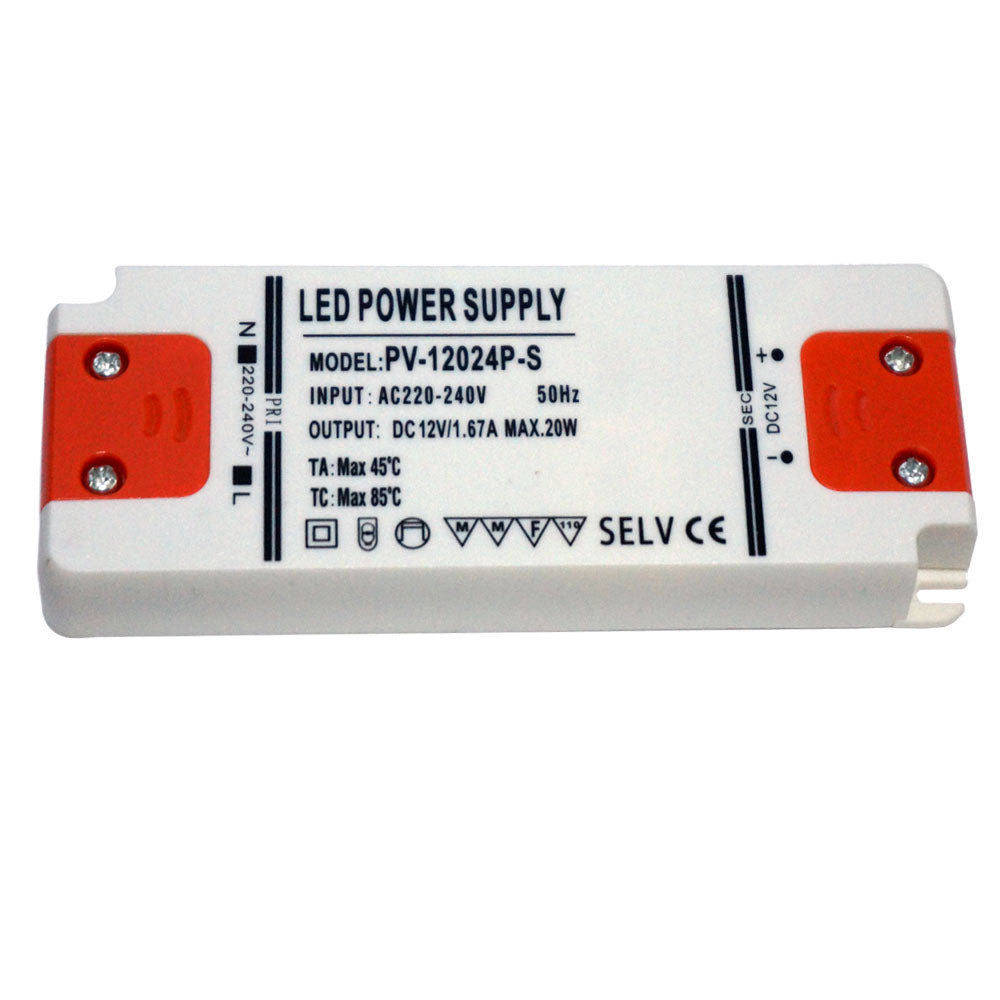 20W Ultra Thin LED Driver AC 230V to DC12V Power Supply Transformer - Shop for LED lights - Transformers - Lampshades - Holders | LEDSone UK