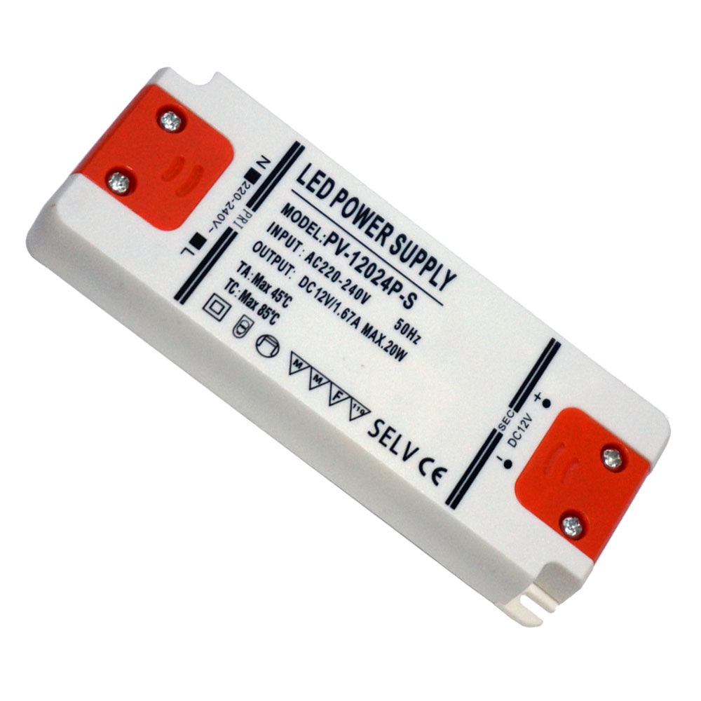 20W Ultra Thin LED Driver AC 230V to DC12V Power Supply Transformer - Shop for LED lights - Transformers - Lampshades - Holders | LEDSone UK