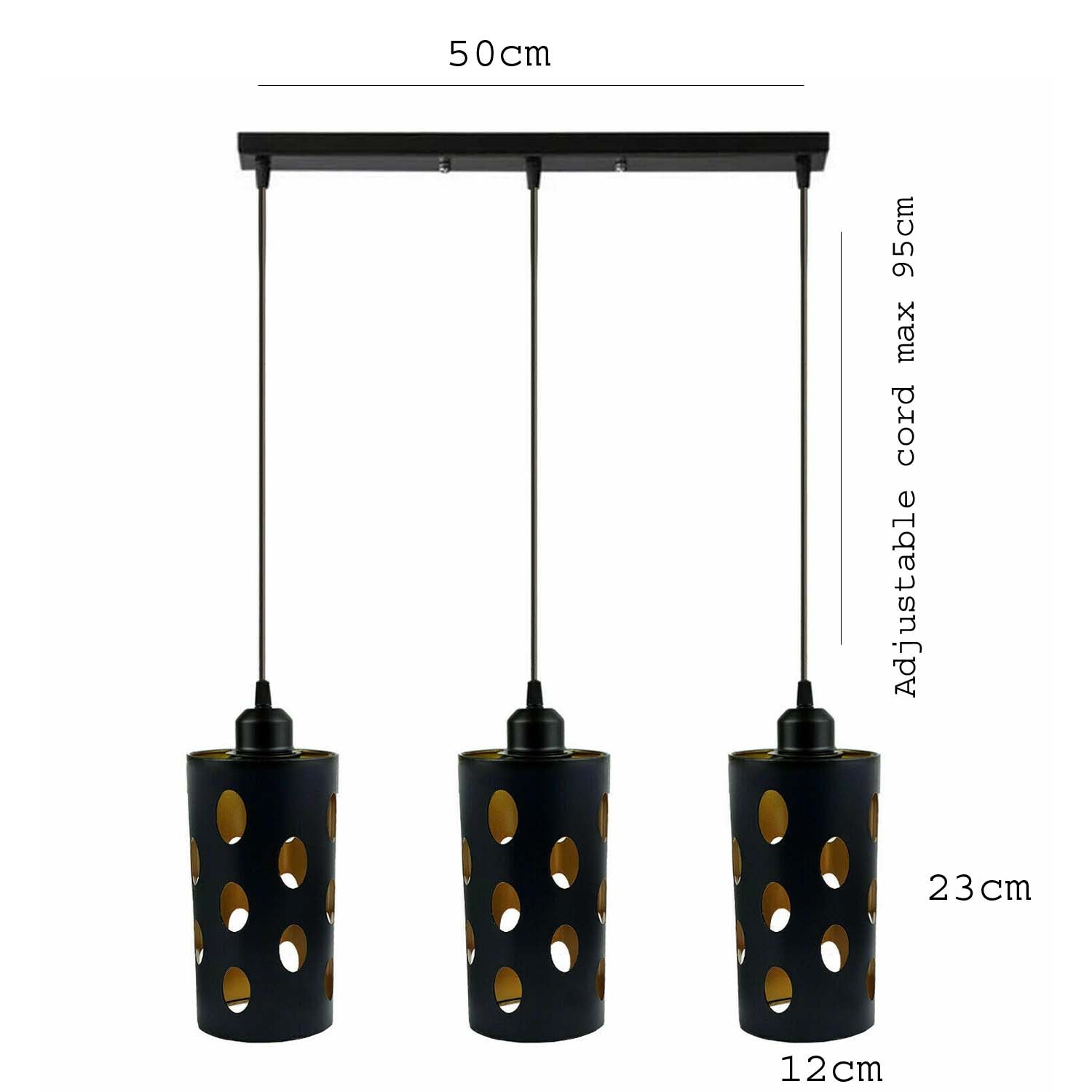 Modern Retro Style 3 Way Pendant Hanging Pattern Light Shade Lampshades~2092 - LEDSone UK Ltd