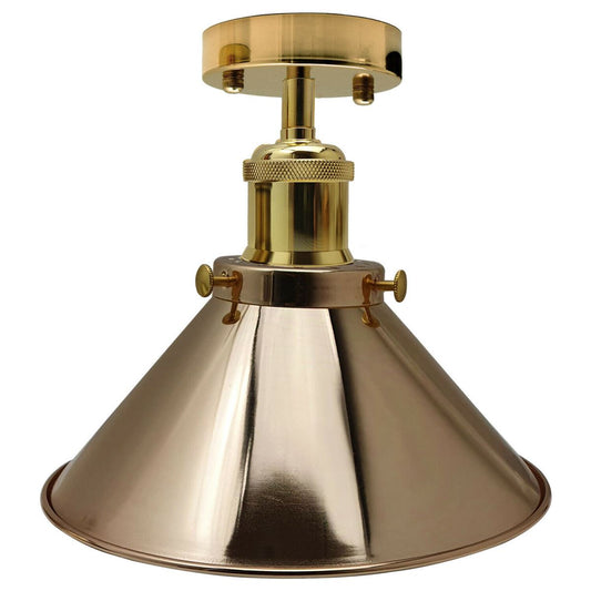 Vintage Industrial Ceiling Lights Retro Pendant French Gold Shade Sconce Lamp~2603 - LEDSone UK Ltd