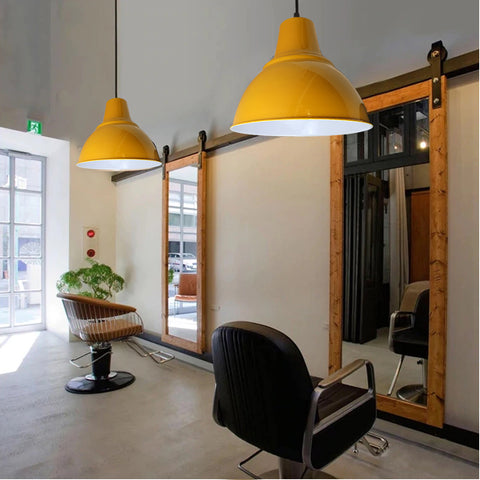 Lampe suspendue de plafond industrielle Vintage, lampe à abat-jour en métal de Style Loft rétro ~ 2666