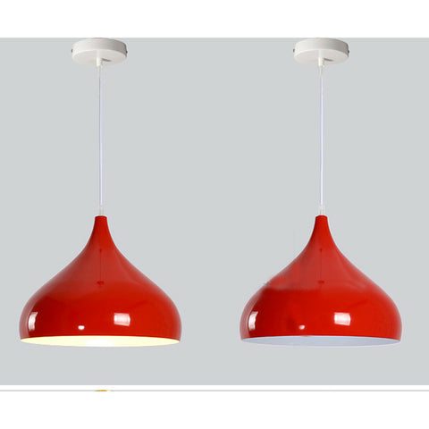 Abat-jour suspendu rouge au plafond en métal industriel vintage ~ 2504