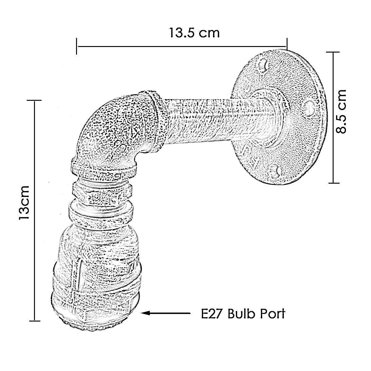 Retro industrial Pipe lighting sconce water pipe wall light steam punk~1504 - LEDSone UK Ltd