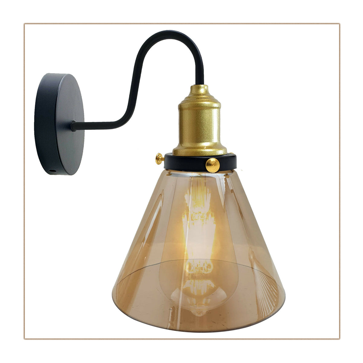 swag Arm wall lights amber glass replacement lampshades