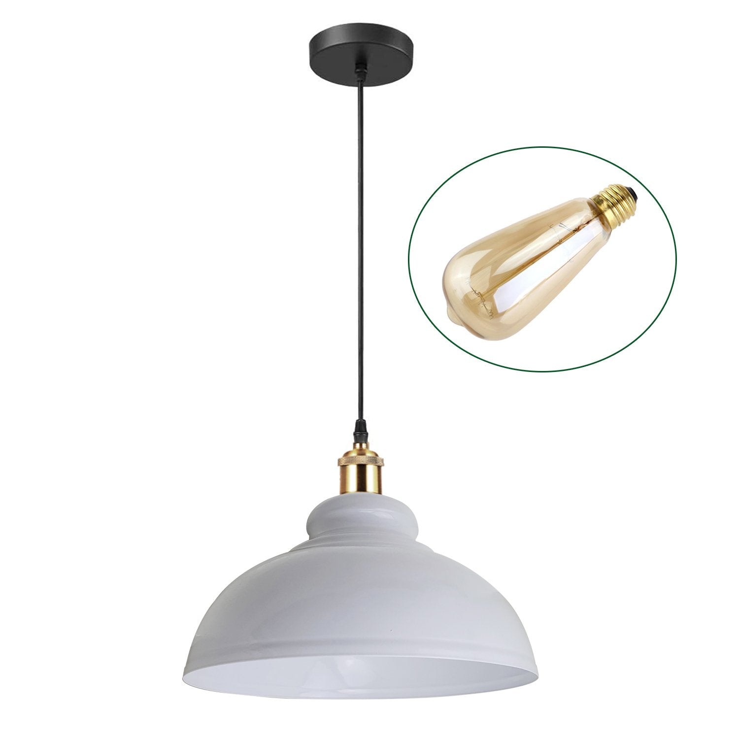 Retro Pendant Light Shade Vintage Industrial Ceiling Lighting LED Restaurant Loft With Free Bulb~2101 - LEDSone UK Ltd