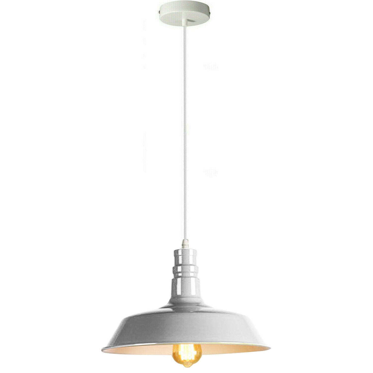 White Pendant Light Lampshade Ceiling Light Shade With Bulb~1800 - LEDSone UK Ltd