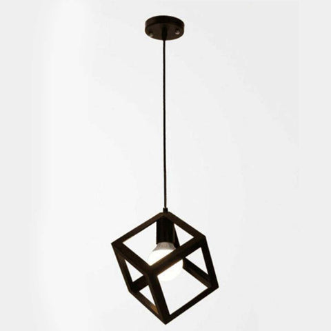 Vintage industriel 1/3 lumière noir carré cluster luminaire suspendu ~ 1256