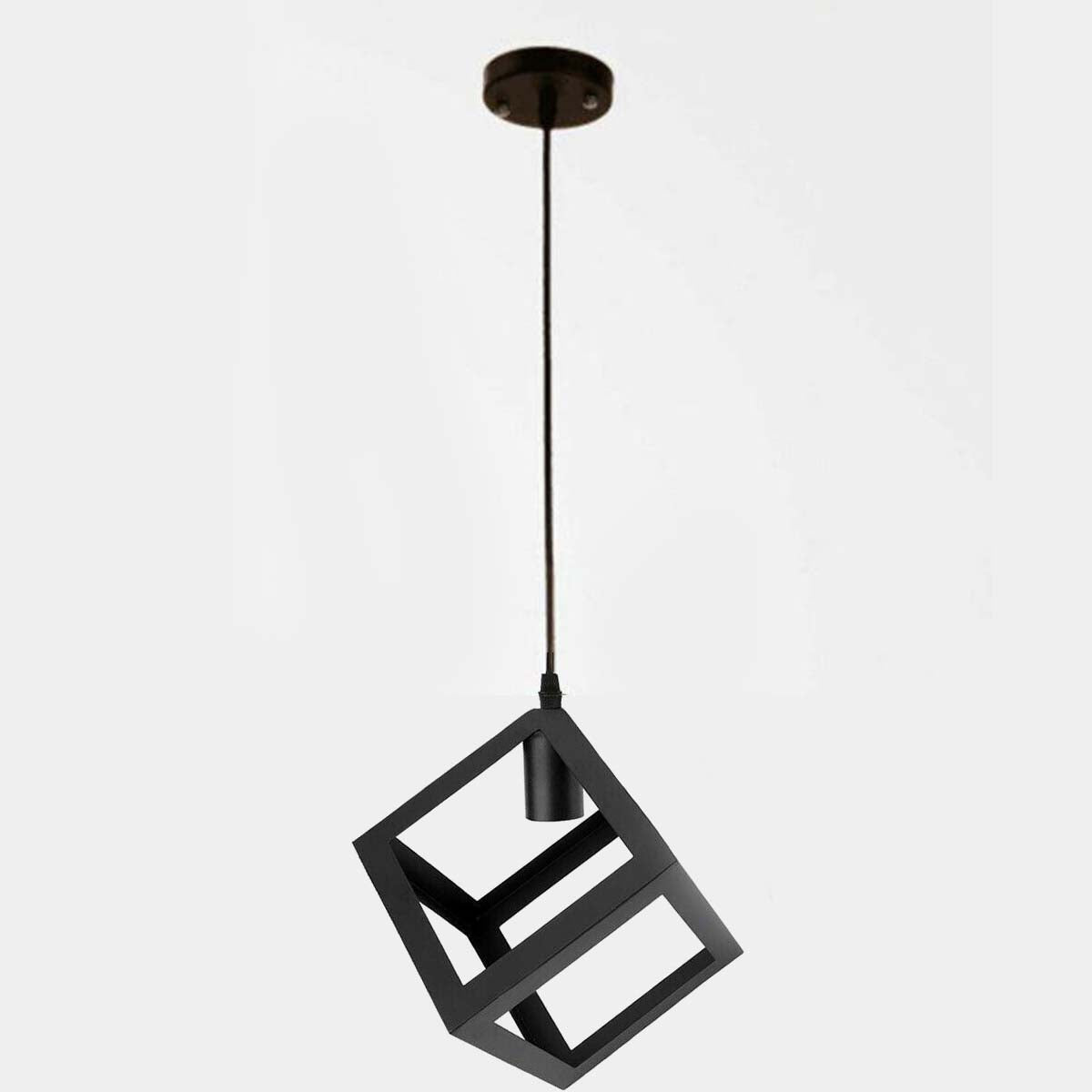 Vintage Industrial 1/3 Light Black Square Cluster Pendant Light Fitting~1256 - LEDSone UK Ltd