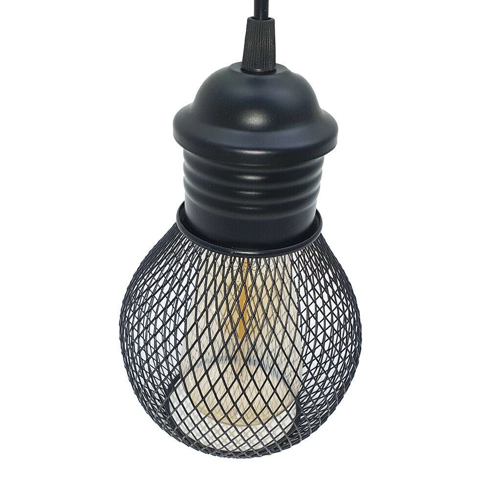 3Head Modern Vintage Industrial Retro Loft Cage Ceiling Lamp Shade Pendant Light~1325 - LEDSone UK Ltd