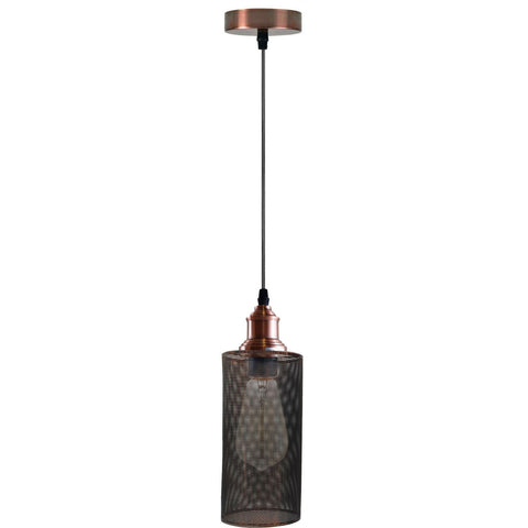 Plafonnier à cage en métal moderne, luminaire suspendu avec câble réglable de 95cm, ~ 1308