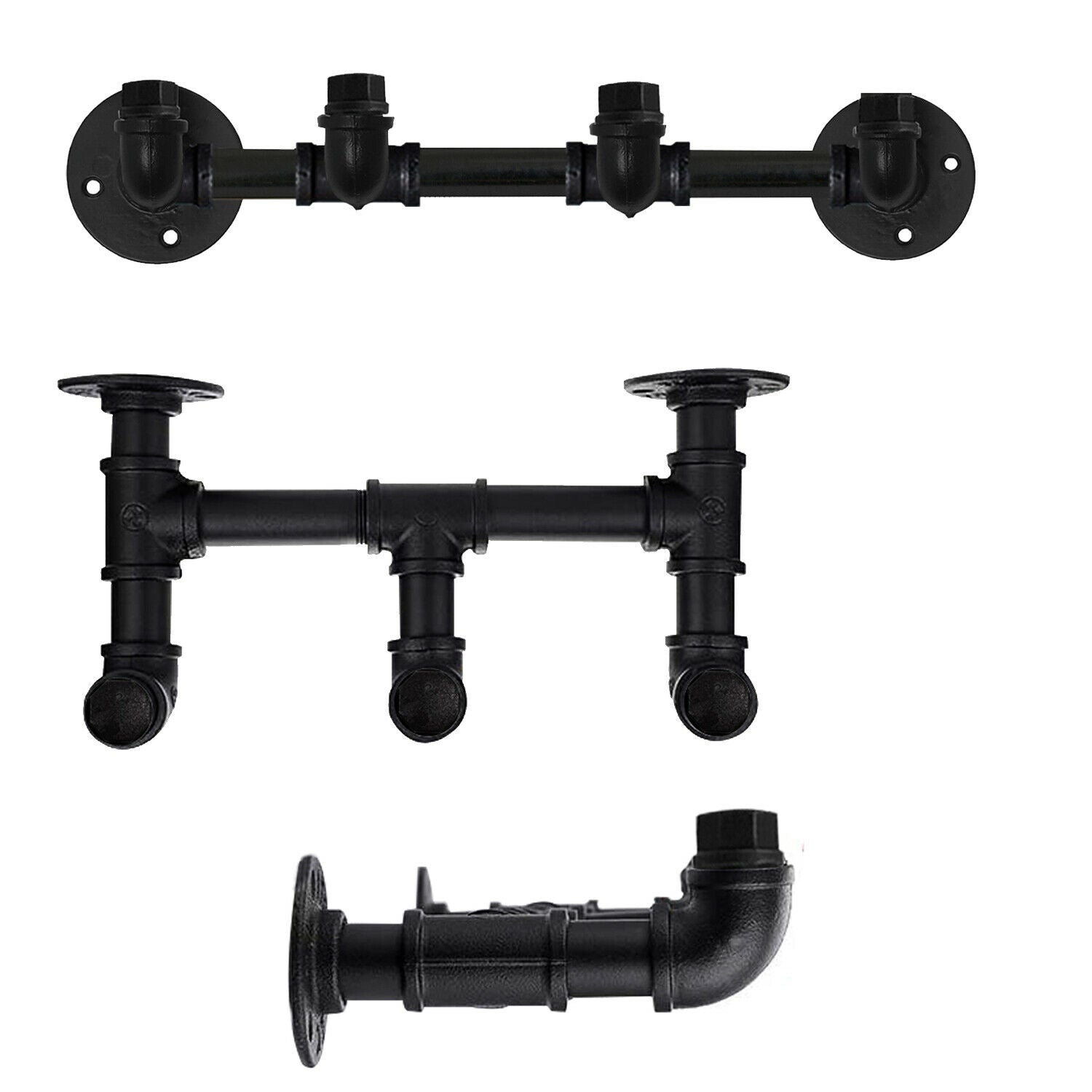 Industrial Steampunk Bath Wall Towel Rail Rack Storage Holder Iron Pipe Hanger~3582 - LEDSone UK Ltd