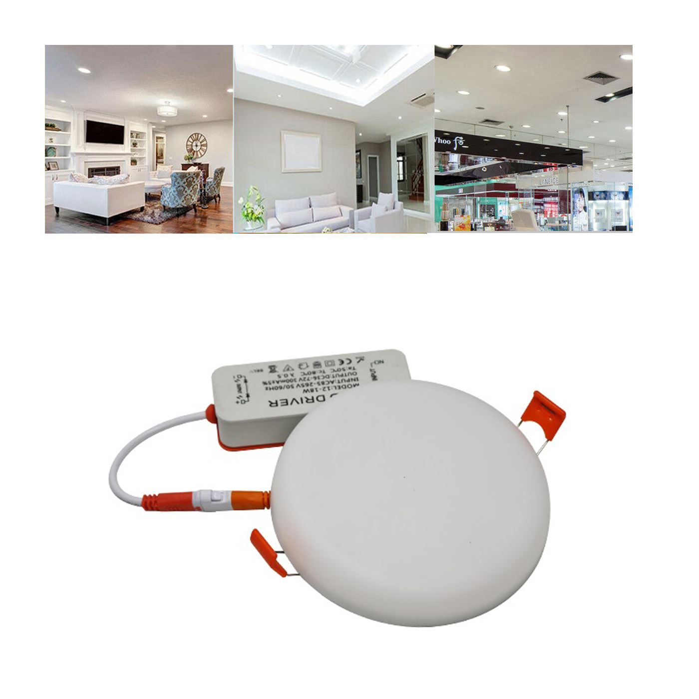 Modern LED Round Recessed Ultra slim Ceiling Flat Panel down Light Cool White Indoor Light~1295 - LEDSone UK Ltd