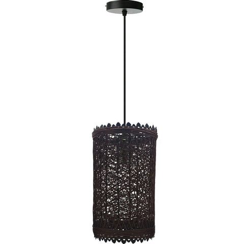 Lampe suspendue moderne en rotin, panier en osier, Kit de suspension de plafond ~ 1332