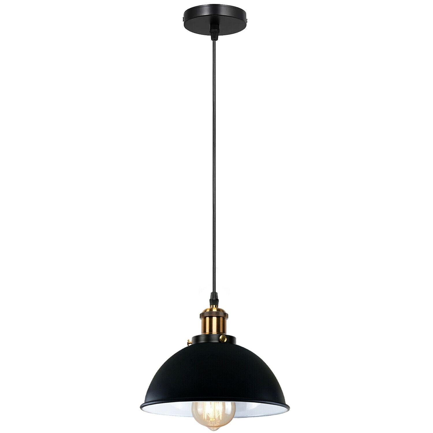 LEDSone Vintage Industrial Metal Ceiling Pendant Shade Modern Hanging Retro with various pattern Light black colour ~1259 - LEDSone UK Ltd