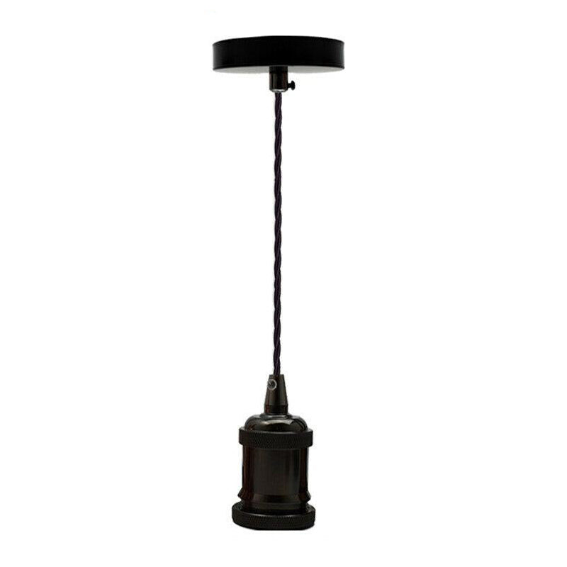 Pendant Light Fitting Ceiling Rose E27 Suspension Black~2380 - LEDSone UK Ltd