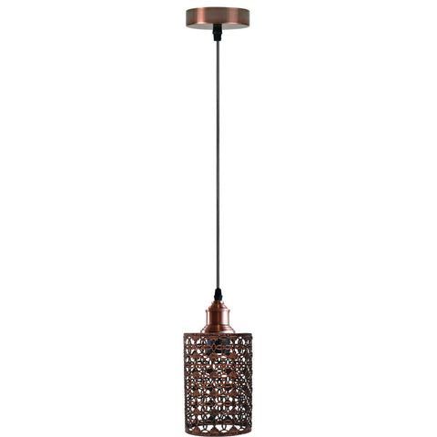 Plafonnier à cage en métal moderne, luminaire suspendu avec câble réglable de 95cm, ~ 1308