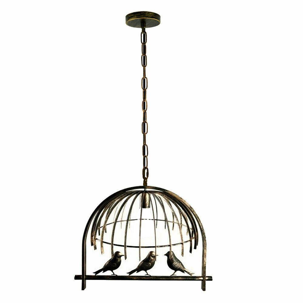 New Indoor Pendant Vintage Industrial Retro Bird cage Hanging Ceiling Pendant Light with Chain