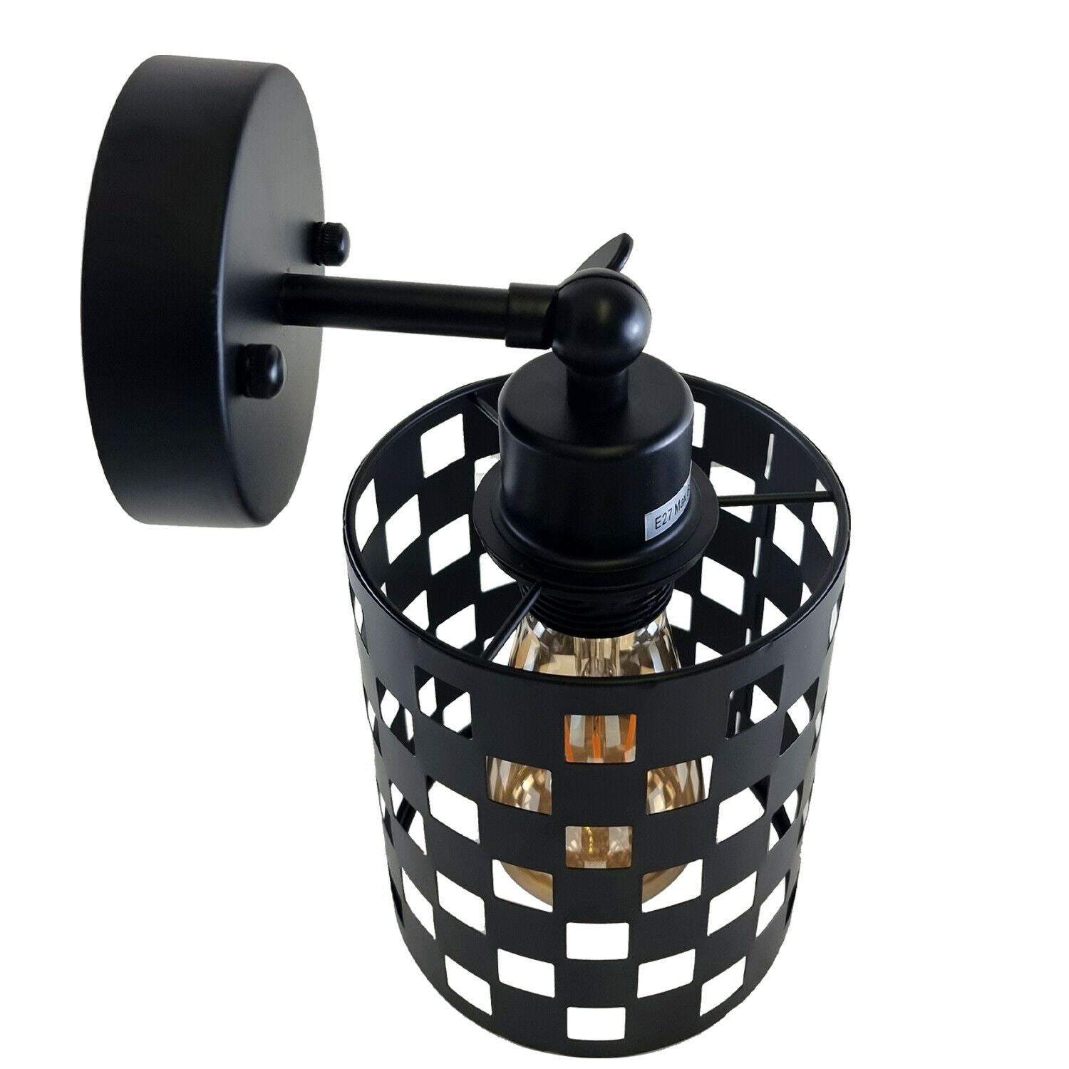 Modern Vintage Industrial Retro Wall Mounted Light Black Sconce with Barrel Cage Lamp Fixture Light UK~1237 - LEDSone UK Ltd