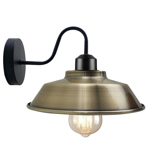 Retro Industrial Wall Lights Fittings E27 Indoor Sconce Metal Bowl Shape Shade For Basement, Bedroom, Home Office~1186 - LEDSone UK Ltd