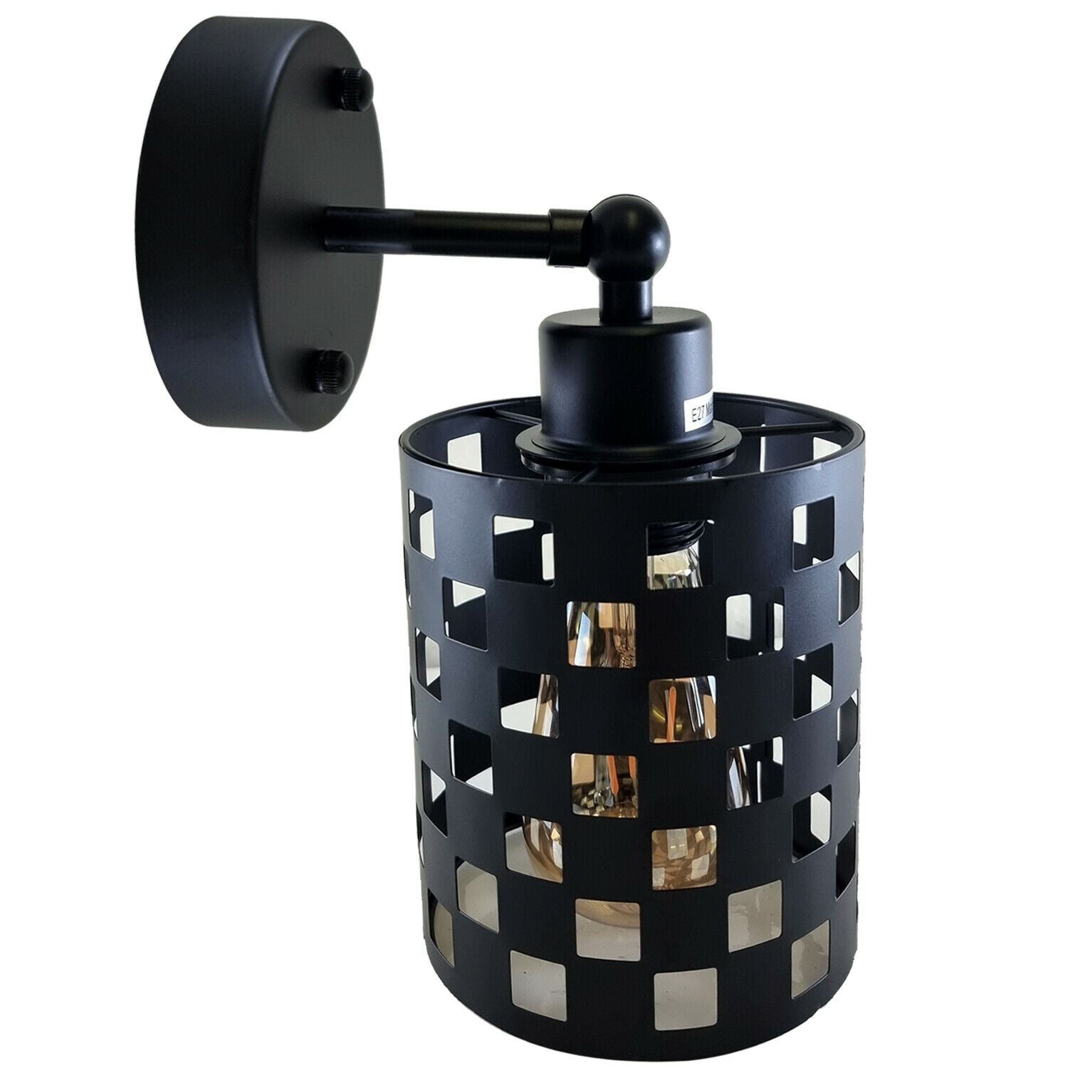 Modern Vintage Industrial Retro Wall Mounted Light Black Sconce with Barrel Cage Lamp Fixture Light UK~1237 - LEDSone UK Ltd