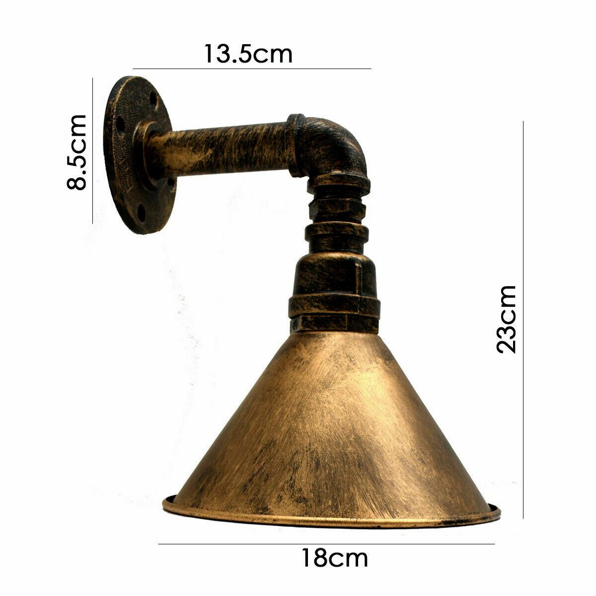 Modern Vintage Wall Mounted Light Sconce Lamp Indoor Fixture Cone Shape Metal Shade~1257 - LEDSone UK Ltd