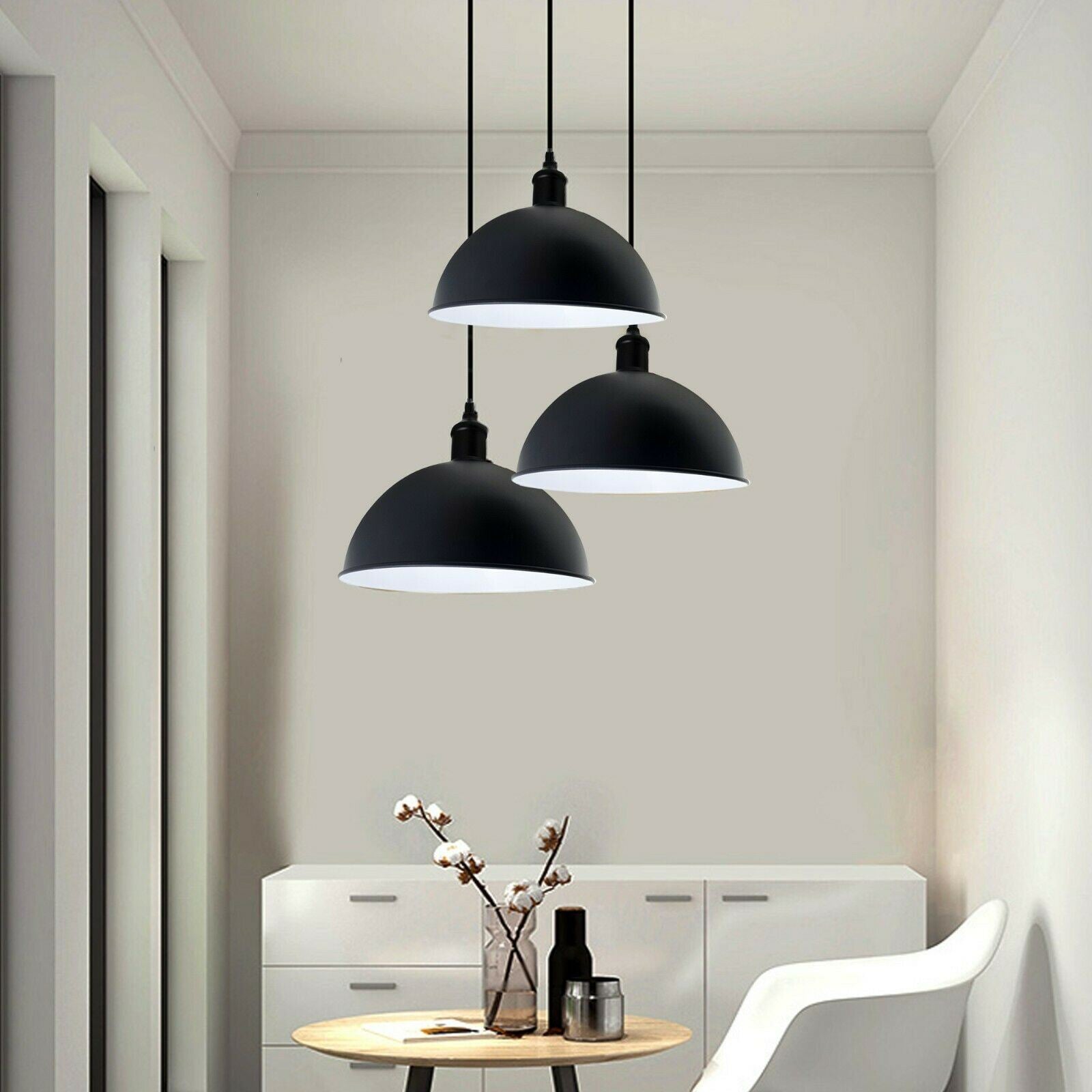 Retro Industrial Black Ceiling Pendant Light Metal Lamp Shade With 95cm Adjustable Cable~1354 - LEDSone UK Ltd