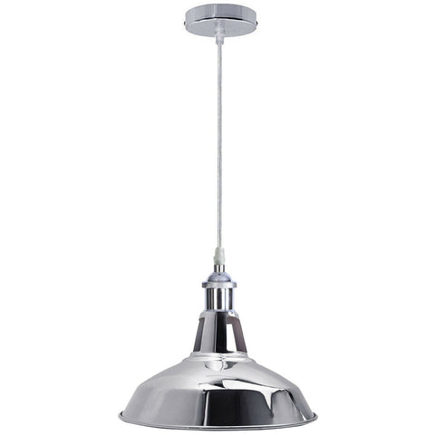 Lampe suspendue de plafond en métal moderne et Vintage, lampe suspendue chromée avec fil réglable de 95cm ~ 1337