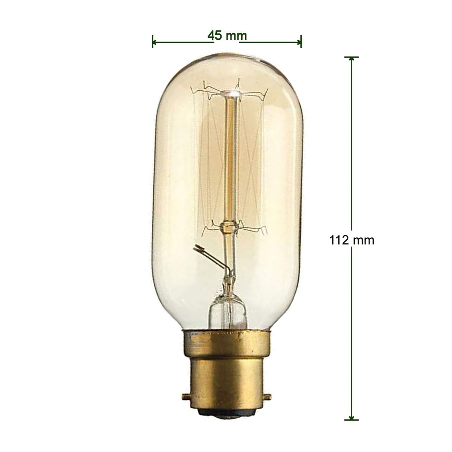 Dimmable B22 E27 Vintage Charm Filament Incandescent Tall Edison Bulb