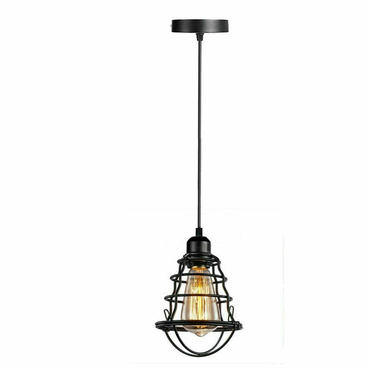 Vintage Modern Black Hanging Pendant Light Ceiling Lamp With95cm Adjustable Wire For Kitchen, Bedroom, Living room~1360 - LEDSone UK Ltd