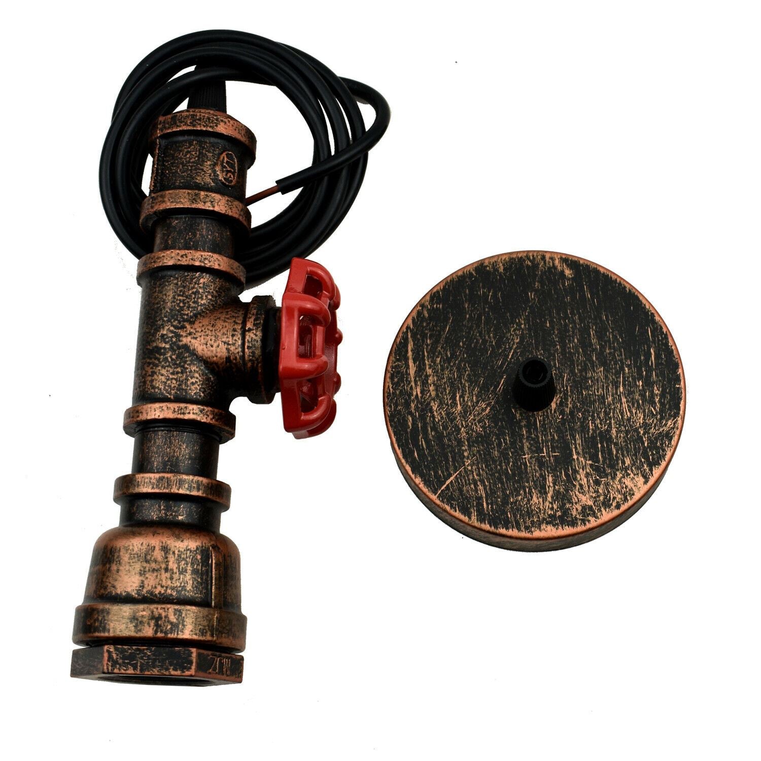 Rustic Red Pendant Light Steampunk Pipe Light Balloon Cage Lamp Hanging Indoor Light Fitting For Kitchen, Living room~1194 - LEDSone UK Ltd