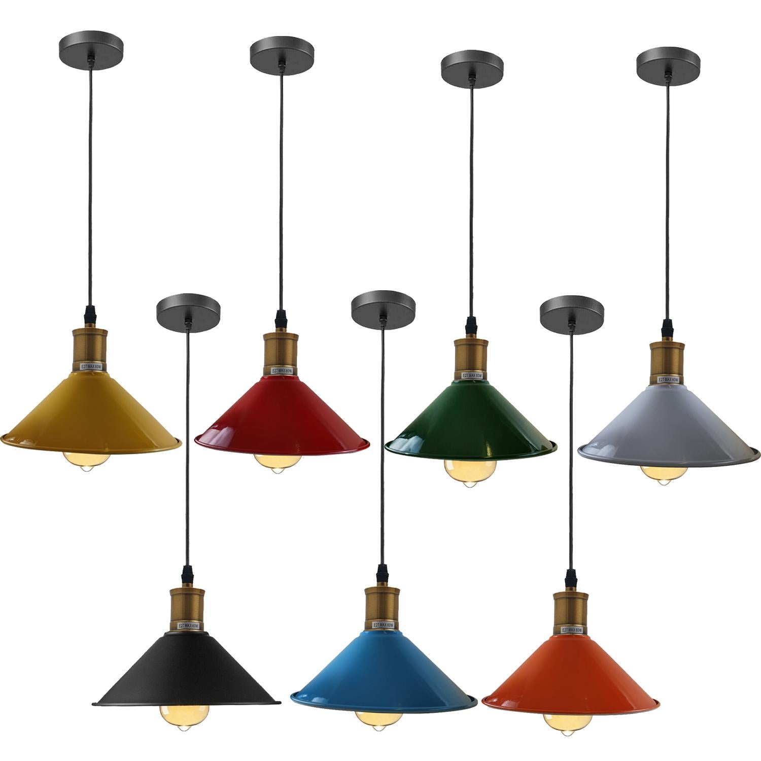 Vintage Industrial Ceiling Pendant Light Retro Loft Style Metal Shade Lamp~1420 - LEDSone UK Ltd