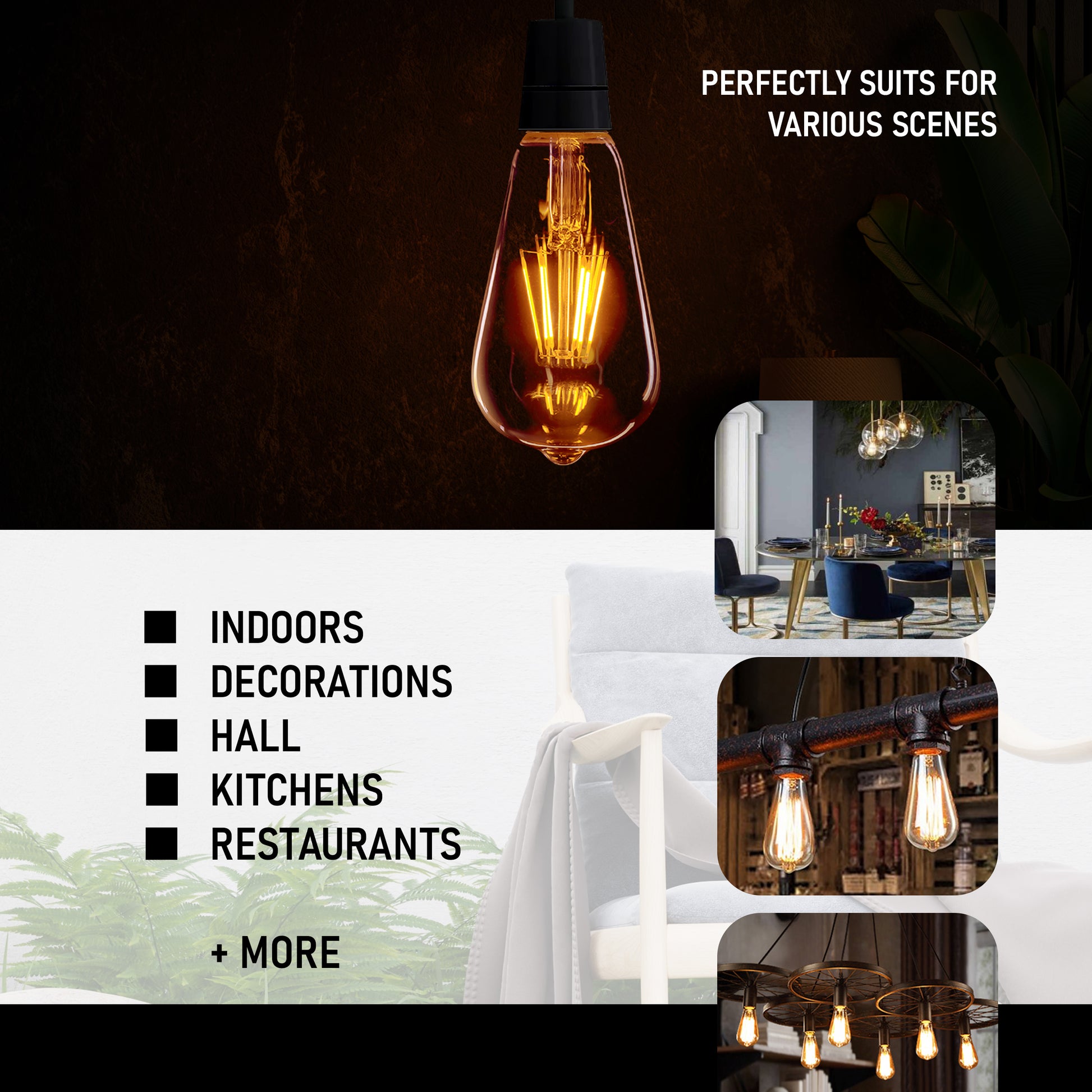 retro filament light bulbs